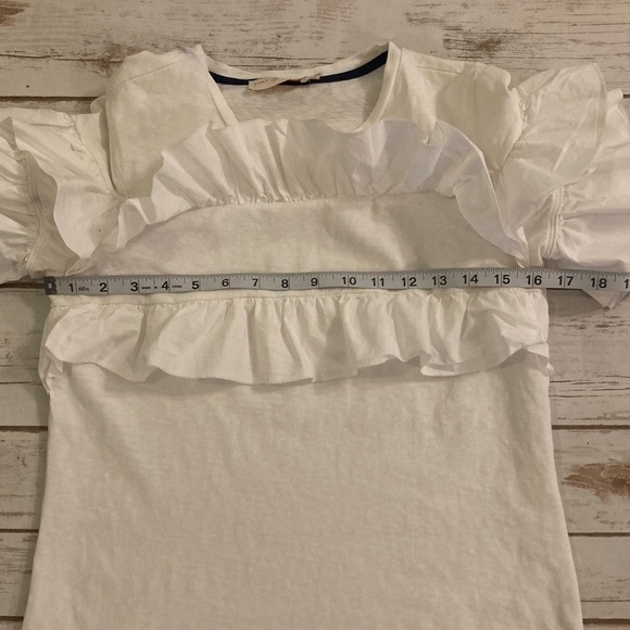 Tory Burch White Lenox Ruffled Top Small - Picture 4 of 11
